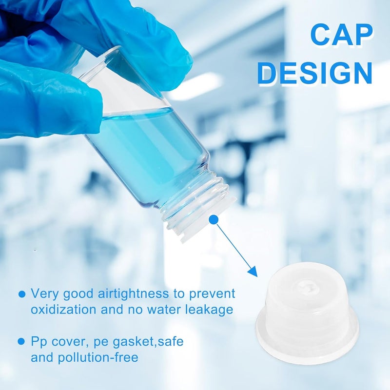ETTSNU 20ml Clear Glass Vials with Screw Caps and plastic Stoppers,Small Lab Sample Vials with Lids, Leak-Proof Liquid Storage Empty Vial. 10PCS - Image 5